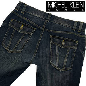 MICHEL KLEIN HOMME ブーツカットデニム サイズ50 (約88cm W33相当) ミッシェルクランオム フラップポケット デニムパンツ 美脚 ジーンズ