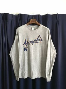 海外輸入古着☆Memphisメンフィス☆タイガースカレッジプリント長袖ロングスリーブTシャツM