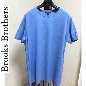 Brooks Brothers ブルックスブラザーズ メンズ 速乾 鹿の子 クルーネック Tシャツ 半袖 無地 ライトブルー L