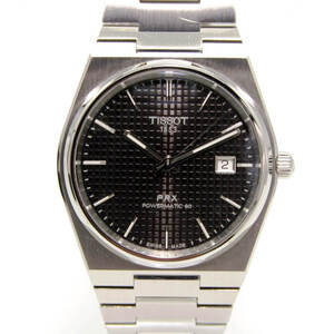 美品 TISSOT ティソ T137.407.11.051.00 PRX パワーマティック80 自動巻き 40mm T137407A アナログ SS 機械式 ブラック 黒 28009203