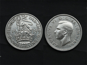 【イギリス】 1939年 シリング Shilling シルバー ジョージ6世