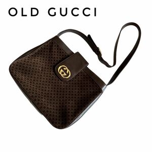 OLD GUCCI オールドグッチ ヴィンテージ ショルダーバッグ シェリーライン 肩掛け インターロッキング ゴールド金具 ロゴ金具 