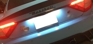 激白光 ! 交換式 ! LED ナンバー灯 ライセンス ランプ マセラティ クワトロポルテ MQP MQPS S ベースグレード スポーツGT エグゼクティブGT