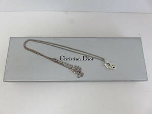 クリスチャンディオール　ロゴ　ネックレス　シルバーカラー　箱付　ペンダント　アクセサリー　Christian Dior