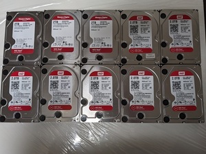 WESTERN DIGITAL Red WD20EFRX 10個セット 2TB x10 20TB 3.5インチ SATA WD ウェスタンデジタル レッド NASware3.0【中古】1円スタート