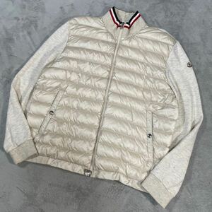 1円　極美品　MONCLER モンクレール　マグリア　カーディガン　スウェット切替ナイロンジャケット　アイボリー　XXLサイズ 10990