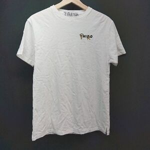 ◇ THIRD ロゴ刺繍 トラ アニマル カジュアル シンプル 半袖 Tシャツ サイズ表記なし ホワイト レディース E