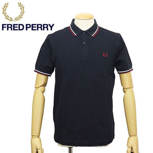 FRED PERRY (フレッドペリー) M3600 TWIN TIPPED FRED PERRY SHIRT ティップライン ポロシャツ FP536 T55NAVY / SNOW WHITE / RED XS