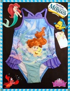 アメリカ直輸入　ディズニー　アリエル　プリンセス　ベビー　水着　ワンピース　フリル　女の子　プール　海　18Ｍ　85cm 　水遊び