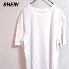 シーイン 半袖Tシャツ クルーネック 白【XL】シンプル 無地 綿100%