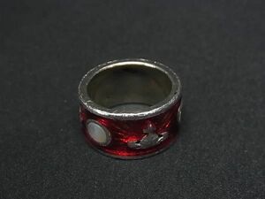 1円 ■美品■ Vivienne Westwood ヴィヴィアンウエストウッド オーブ SV925 リング 指輪 アクセサリー サイズM(約14号) レッド系 FD1807