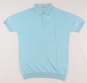 新品 John Smedley　ジョンスメドレー 最高級シーアイランドコットン Mサイズ ポロシャツ　BLUE SPRING