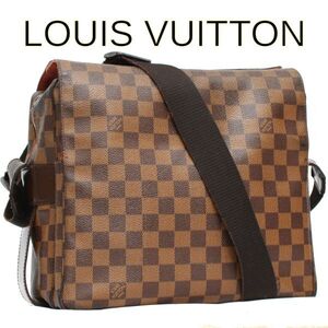 良美品 ルイヴィトン LOUIS VUITTON ダミエ ナヴィグリオ ショルダーバッグ 斜め掛け エべヌ N45255 通勤 通学 A4 メンズ m390