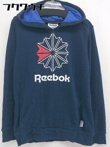 ◇ Reebok リーボック ロゴ 長袖 プルオーバー パーカー サイズ160 ネイビー系 メンズ