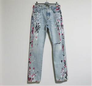 送料無料 定価15.2万 新品 AMIRI STRAIGHT FIT PAINTER JEAN 31 アメリカ製 アミリ デニム ペイント パンツ ペンキ