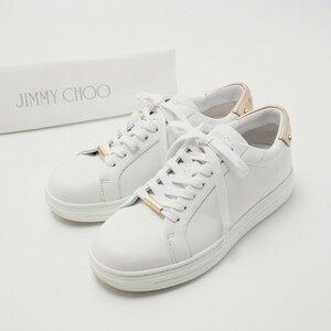 GQ0337▼ジミーチュウ/JIMMY CHOO*Rome/F*レザースニーカー ローカットスニーカー 靴*37(23.5cm相当)*ホワイト