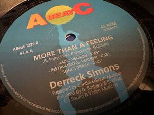 12”★Derreck Simons / More Than A Feeling / ユーロビート！