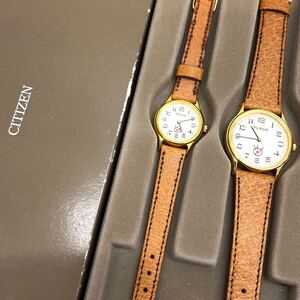 1607◎ CITIZEN シチズン 6031-343409 6031-343433 フジテレビ 時計 腕時計 3針 クォーツ アナログ 革バンド ゴールド メンズ レディース