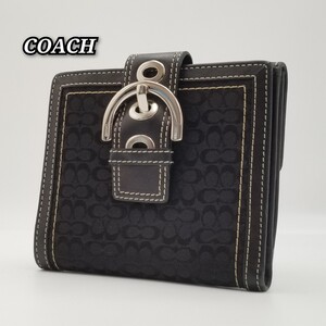 ☆未使用級☆ COACH コーチ 二つ折り財布 シグネチャー ホーソー