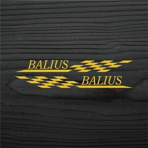 カワサキ BALIUS バリオス チェッカーフラッグ レーシングフラッグ チェック カッティングステッカー 左右セット 金色