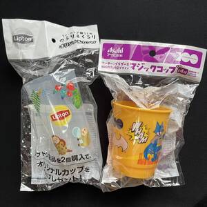 新品●リプトン のらり＆くらり オリジナルカップ　と アサヒ飲料 ワーナー・ブラザース 100周年限定デザインマジックコップ●２個セット