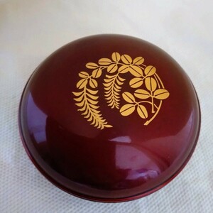 茶道具　香合　萩　玉蟲塗り　宮城特産　小物入れ　菓子器　香入れ 　直径10.7cm 玉虫塗