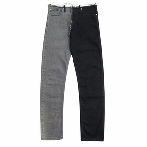 21ss マルタンマルジェラ 10 Martin Margiela 10 再構築 スプリット デニム パンツ ドッキング メッセージ Split Denim カットオフ