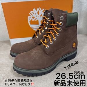 1円スタート売切り 新品未使用 26.5cm Timberland ティンバーランド A5RBM PREMIUM BOOTS 6インチ プレミアム ウォータープルーフ ブーツ