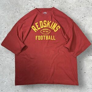 ★BIGサイズ★VINTAGE★Reabok 半袖Tシャツ size2XL レッド系 REDSKINS FOOTBALLプリント リーボック クリーニング プレス済み USED sn238