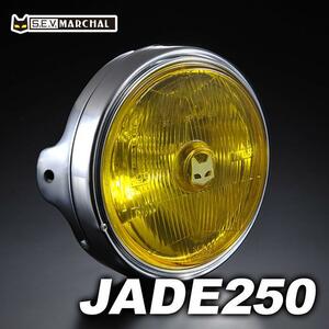 JADE250【送料無料】マーシャルヘッドライト889　イエローレンズ・メッキケース　汎用ケースにつきジェイド250に装着可　8016