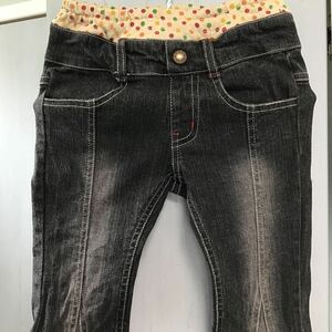 used 子供服「 F O KIDS デニム ジーンズ110cm 」ウエスト部分のドット柄がかわいい / 女の子 / ブーツカット / 子供服 / ズボン