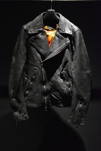 定価308000円 ISAMU KATAYAMA BACKLASH × GUIDI ベビーカーフ 製品染め ダブル レザー ライダース ジャケット 1636-03 バックラッシュ S