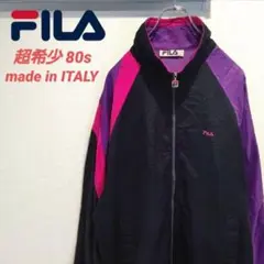 希少　イタリア製　80s　ビッグサイズ　アウター　ブルゾン　ロゴ刺繍