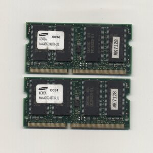 yb444/Samsung ノートPC用 PC100 128MB ｘ2枚/ 動確済