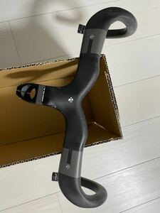 360gフルカーボン　ステム一体　ドロップハンドル　ロードバイク420×100mm3K艶消新品23041501