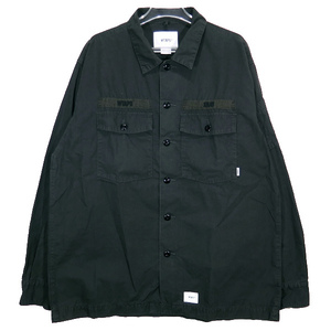 WTAPS ダブルタップス 20SS BUDS LS/SHIRT.COTTON.RIPSTOP 04(XL) バッツ ロングスリーブ シャツ コットン リップストップ ブラック 長袖