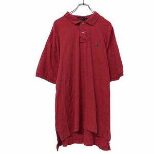 POLO RALPH LAUREN 襟付き 半袖 ロゴ Tシャツ XL レッド グリーン ポロ ラルフローレン ビッグサイズ 古着卸 アメリカ仕入 a508-5062