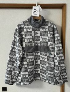 アンドワンダー MAISON KITSUN × and wander fox checkers fleece pullover サイズ5・XL メゾンキツネ 定価57,200円 フリース