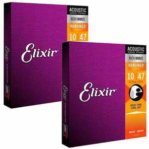 〈2set〉Elixir 11002 ACOUSTIC NANOWEB Extra Light 10-47 アコースティックギター弦〈エリクサー〉