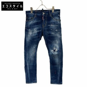 DSQUARED2 ディースクエアード S71LB0917 21年 SEXY TWIST スキニーパンツ インディゴ 44 ボトムス コットン メンズ 中古