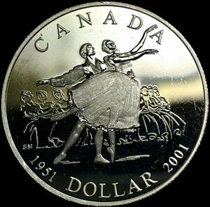 【カナダ大型銀貨】(2001年銘 25.4g 直径36mm プルーフ)