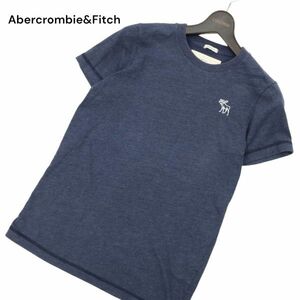 Abercrombie&Fitch アバクロンビー＆フィッチ 春夏 トナカイ刺繍★ 半袖 カットソー Tシャツ Sz.S　メンズ ネイビー　C4T03721_4#D