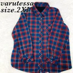 varutessa　ニット　サイズ2XL　チェック　長袖　レッド　可愛い　大人