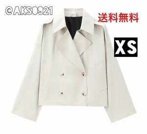 ★送料無料★新品未使用★8月新作★vintage ヴィンテージ レトロ トレンチジャケット アウター レディース XSサイズ