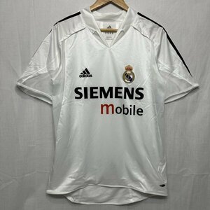 adidas アディダス 2004-2005 レアルマドリード ホーム ユニフォーム サッカー O 白 ホワイト ショート スリーブ 半袖 T シャツ b19836