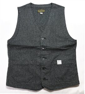 ORGUEIL (オルゲイユ) Black Covert Work Gilet / 撚り杢 ワークジレ OR-4201B 極美品 size 40(L) / ステュディオダルチザン / ベスト