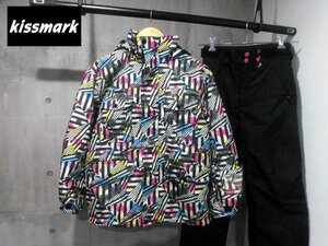 Kissmarkキスマーク スノーボードジャケット150 パンツ140 上下セット/2点セット/セットアップ/キッズ ジュニア女の子/スキー スノーボード