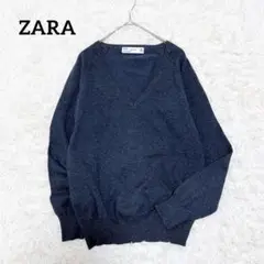 ZARA ザラ　Vネックニットプルオーバー　L　長袖　セーター　シンプル