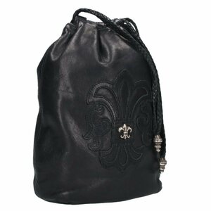 クロムハーツ Chrome Hearts DRW STRNG SACK BS BSフレアドローストリングサックレザー巾着ハンドバッグ 中古 SS07