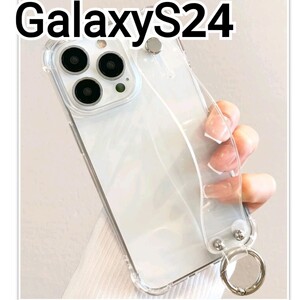 GalaxyS24 ケース　クリア　ベルト付き　リング